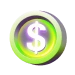 Dinero MX 37 icono 3d de una moneda con el signo el estilo